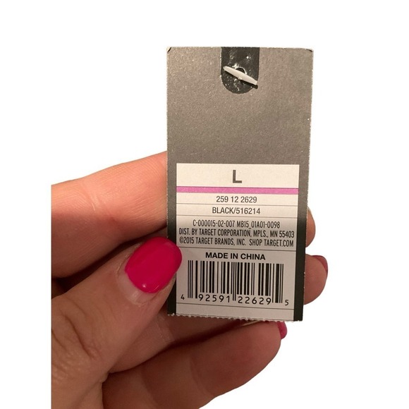 Mossimo Blouse Top Women SZ L Black Long Sleeve Keyhole Neck Pullover Polyester - Picture 3 of 5